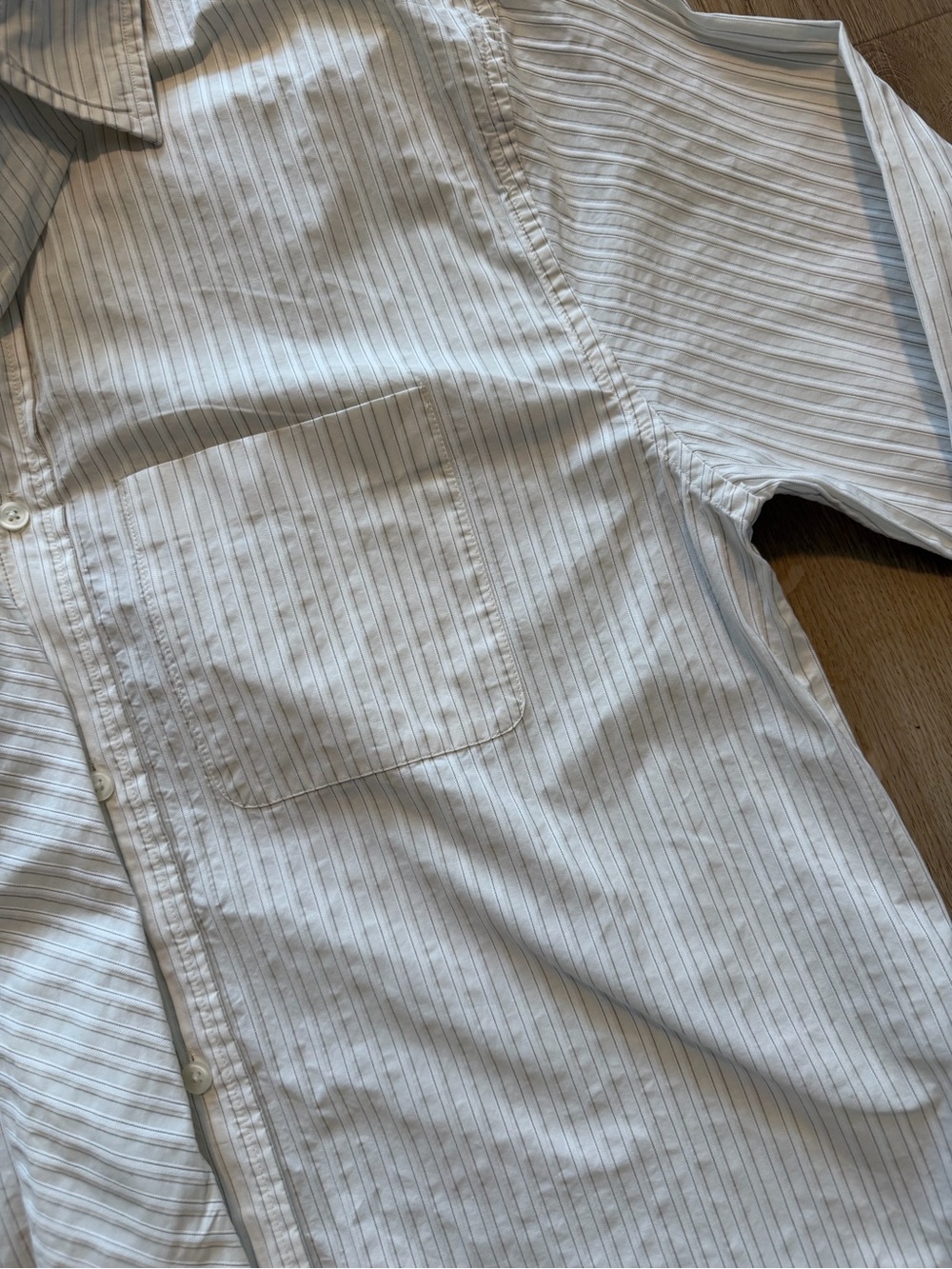 Combination Striped Tie Shirt Ecru - Picture 12 of 16